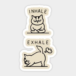 Inhale Exhale Cat Sticker